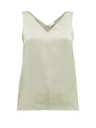Matchesfashion.com Raey - High V Neck Silk Cami Top - Womens - Light Green