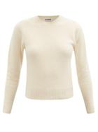 Ladies Rtw Jil Sander - Round-neck Boiled-wool Sweater - Womens - Ivory