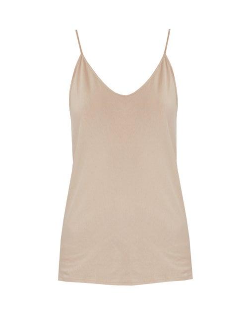 Ladies Lingerie Skin - Scoop-neck Pima-cotton Cami Top - Womens - Nude