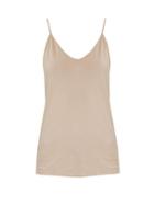 Ladies Lingerie Skin - Scoop-neck Pima-cotton Cami Top - Womens - Nude