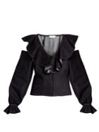 Attico Luna 2 Cut-out Shoulder Cotton-blend Top
