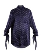 Matchesfashion.com Balenciaga - Knotted Cuff Shirt - Womens - Navy Multi