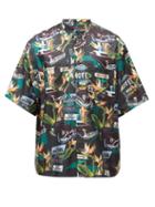 Matchesfashion.com Givenchy - Motel Logo-print Silk Short-sleeve Shirt - Mens - Black