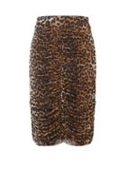 Matchesfashion.com Ganni - Ruched Leopard-print Pencil Skirt - Womens - Leopard