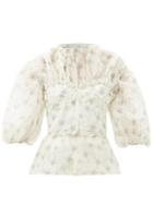 Matchesfashion.com Brock Collection - Ramage Floral-print Silk Blouse - Womens - Cream Multi
