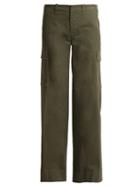 Matchesfashion.com Nili Lotan - Harrow Wide Leg Stretch Cotton Cargo Trousers - Womens - Khaki