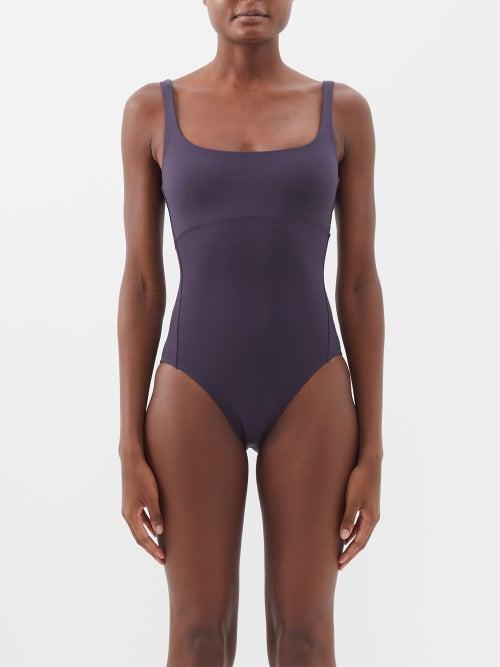 Eres - Duni Arnaque Square-neck Swimsuit - Womens - Dark Blue