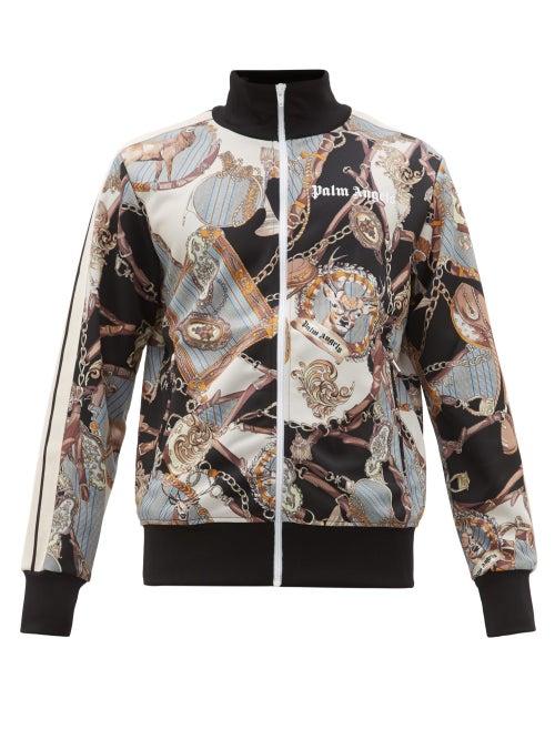 Matchesfashion.com Palm Angels - Dark Bridle Printed Zip Through Track Jacket - Mens - Multi