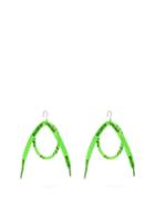 Matchesfashion.com Balenciaga - Lace Wrapped Silk Hoop Earrings - Womens - Green
