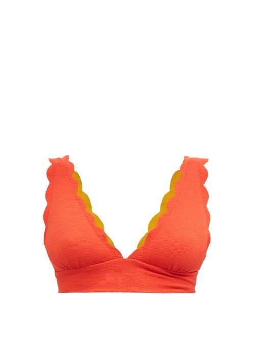 Ladies Beachwear Marysia - Santa Clara Scallop-edged Reversible Bikini Top - Womens - Multi