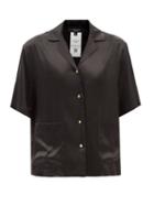 Versace - Short-sleeve Silk-satin Pyjama Top - Womens - Black
