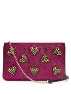 Christian Louboutin Loubiposh Spike-embellished Glitter Pouch