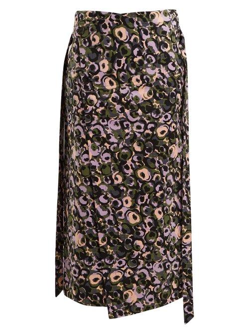 Matchesfashion.com Marni - Marken Print Midi Skirt - Womens - Green Print