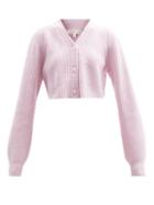 Matchesfashion.com Loveshackfancy - Avignon Wool-blend Cropped Cardigan - Womens - Light Pink
