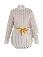 Palmer/harding Asymmetric Striped Cotton Shirt