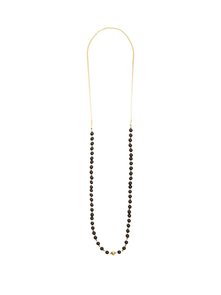 Black Dakini Agate And Gold-vermeil Necklace