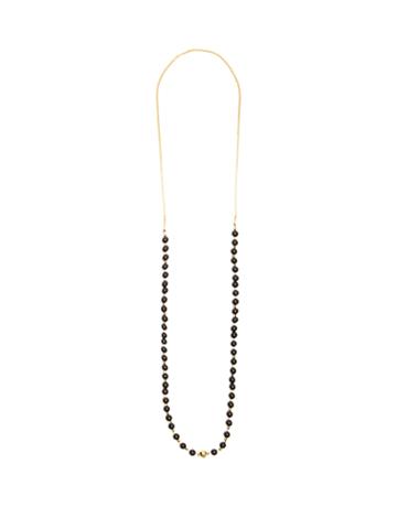 Black Dakini Agate And Gold-vermeil Necklace