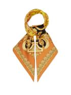 Matchesfashion.com Versace - Barocco Femme Print Silk Twill Scarf - Womens - Gold