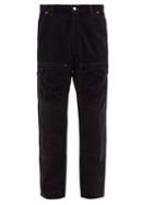 Matchesfashion.com Jacquemus - Corduroy Panelled Straight Leg Jeans - Mens - Navy