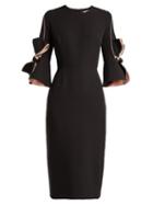 Matchesfashion.com Roksanda - Lavette Bow Trimmed Crepe Dress - Womens - Black Multi