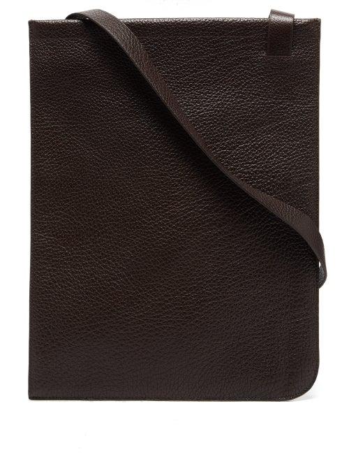 Matchesfashion.com Lemaire - Grained-leather Tote Bag - Womens - Dark Brown