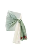 Matchesfashion.com Kilometre Paris - Palm Springs Gradient Cotton-khadi Sarong - Womens - Green White