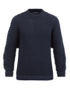 Matchesfashion.com Issey Miyake Men - Ribbed-knit Sweater - Mens - Navy