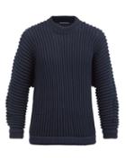 Matchesfashion.com Issey Miyake Men - Ribbed-knit Sweater - Mens - Navy