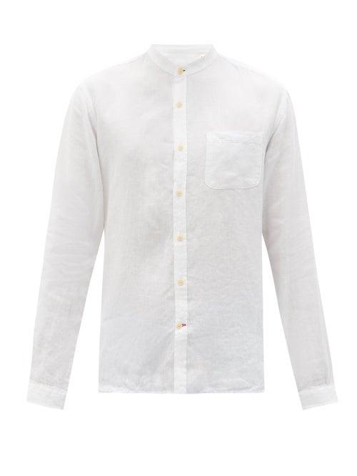 Matchesfashion.com Oliver Spencer - Stand-collar Linen Shirt - Mens - White
