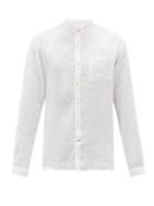 Matchesfashion.com Oliver Spencer - Stand-collar Linen Shirt - Mens - White