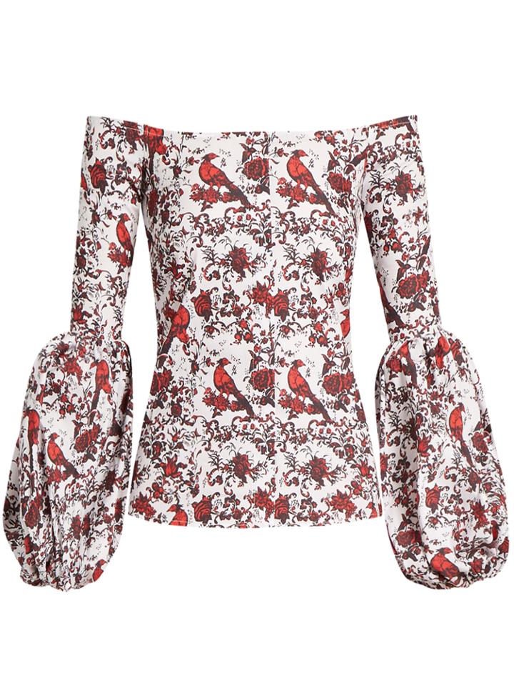 Caroline Constas Gisele Off-the-shoulder Cotton-blend Blouse