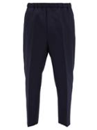 Matchesfashion.com Jil Sander - Elasticated-waist Wool-twill Trousers - Mens - Navy