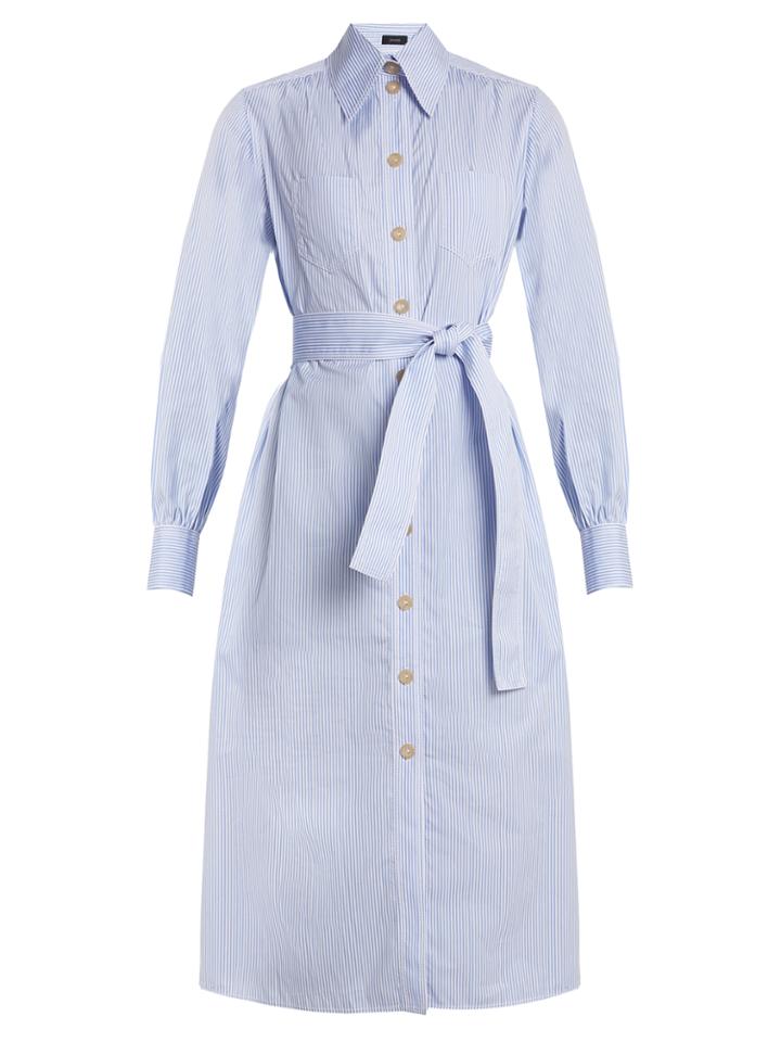 Joseph Arden Striped Cotton Shirtdress