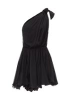 Isabel Marant - Ashara Pleated One-shoulder Silk-chiffon Dress - Womens - Black
