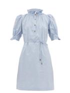 Matchesfashion.com Apiece Apart - Sabrina Cotton Poplin Mini Shirt Dress - Womens - Light Blue