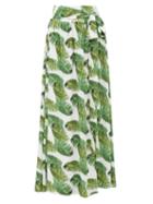 Matchesfashion.com Melissa Odabash - Elsa Palm Tree Print Poplin Maxi Skirt - Womens - White Print