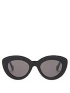 Ladies Accessories Loewe - Anagram-logo Cat-eye Acetate Sunglasses - Womens - Black