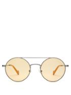 Matchesfashion.com Moncler - Round Frame Metal Sunglasses - Mens - Silver