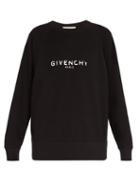 Matchesfashion.com Givenchy - Distressed Logo Cotton Sweatshirt - Mens - Black