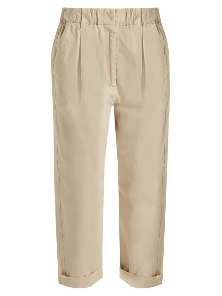 Brunello Cucinelli Boyfriend-fit Cotton-blend Chino Trousers