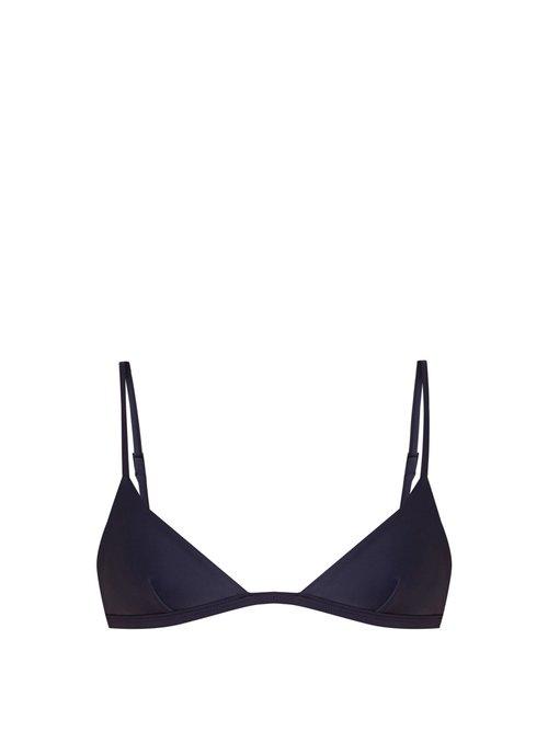 Matchesfashion.com Matteau - The Petite Triangle Bikini Top - Womens - Navy