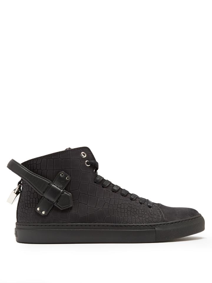 Buscemi 100mm Clean Crocodile-effect Nubuck Trainers