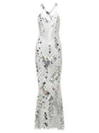 Matchesfashion.com Paco Rabanne - Halterneck Chainmail Maxi Dress - Womens - Silver