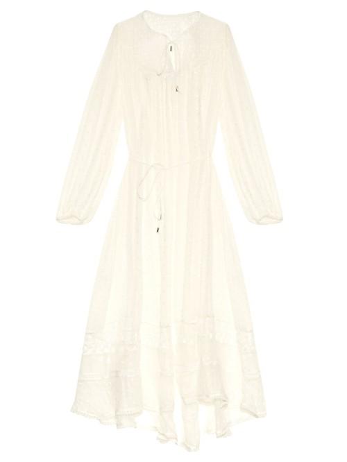 Zimmermann Belle Swiss-dot And Lace Silk Midi Dress