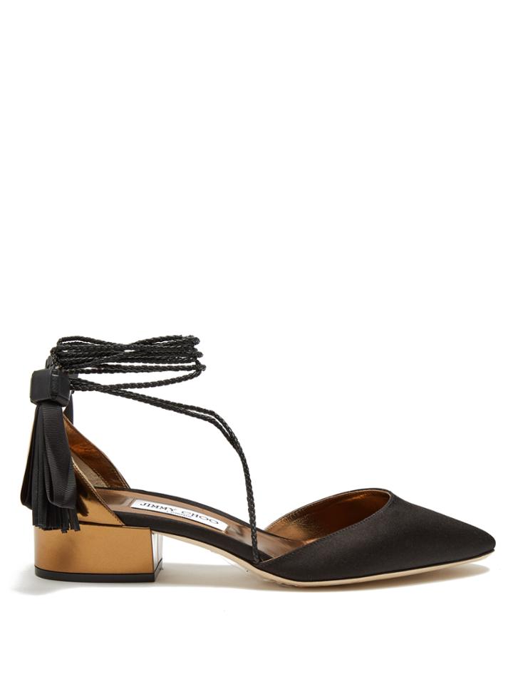 Jimmy Choo Duchess Satin And Leather Sandals