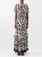 Johanna Ortiz - Bollywood News Silk Crepe De-chine Maxi Dress - Womens - Black / Cream
