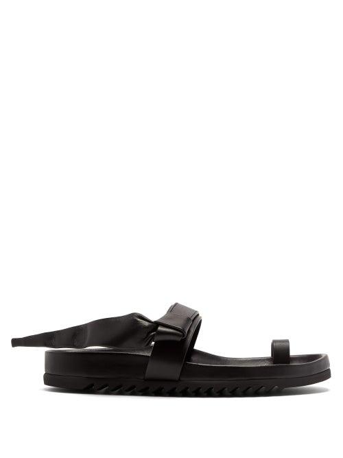Matchesfashion.com Rick Owens - Granola Leather Slides - Womens - Black