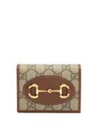 Matchesfashion.com Gucci - 1955 Horsebit Gg Supreme Bi-fold Wallet - Womens - Brown Multi