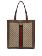 Matchesfashion.com Gucci - Gg Supreme Leather And Canvas Tote - Mens - Brown Multi