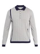 Falke Ess Long-sleeved Striped Silk-blend Polo Shirt